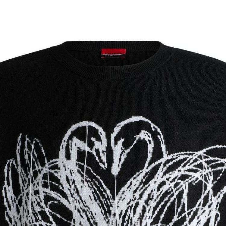 Details for HUGO BOSS x Les Benjamins 動物提花寬鬆針織毛衣 男士 黑色 50525345-001