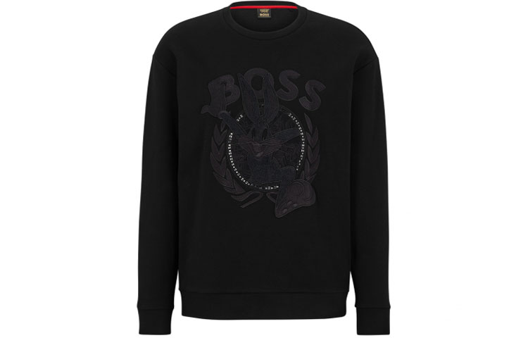 HUGO BOSS Looney Tunes Bugs Bunny Logo Embroidered Sweatshirt Black Men’s SS23 50483822-001