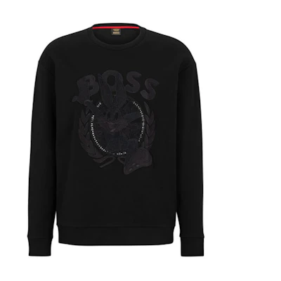 HUGO BOSS Looney Tunes Bugs Bunny Logo Embroidered Sweatshirt Black Men’s SS23 50483822-001