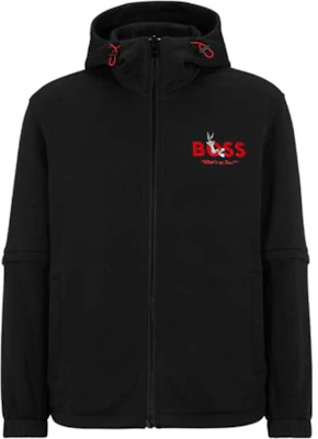 HUGO BOSS x Looney Tunes SS23 Black Double-Sided Logo Print Jacket for Men 50485728-001 Buy HUGO BOSS x Looney Tunes SS23 Black Double-Sided Logo Print Jacket for Men 50485728-001