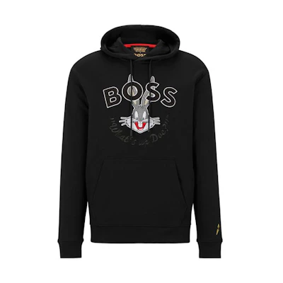 HUGO BOSS Looney Tunes SS23 Cartoon Print Hoodie Black 50486315-001