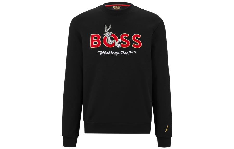 HUGO BOSS Looney Tunes SS23 China Collab Cartoon Bunny Logo Sweatshirt Black 50486310-001
