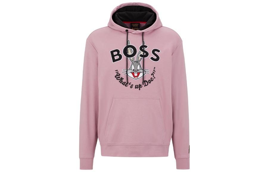 HUGO BOSS Looney Tunes SS23 China Series Pink Cartoon Print Hoodie Men 50486315-686