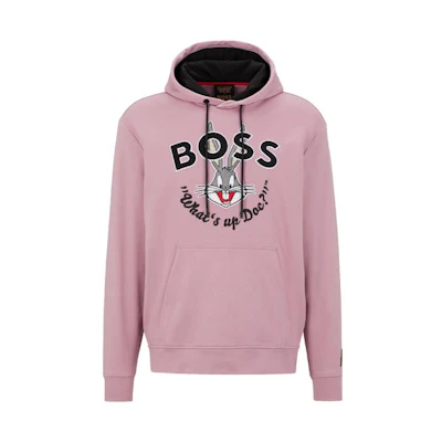 HUGO BOSS Looney Tunes SS23 China Series Pink Cartoon Print Hoodie Men 50486315-686