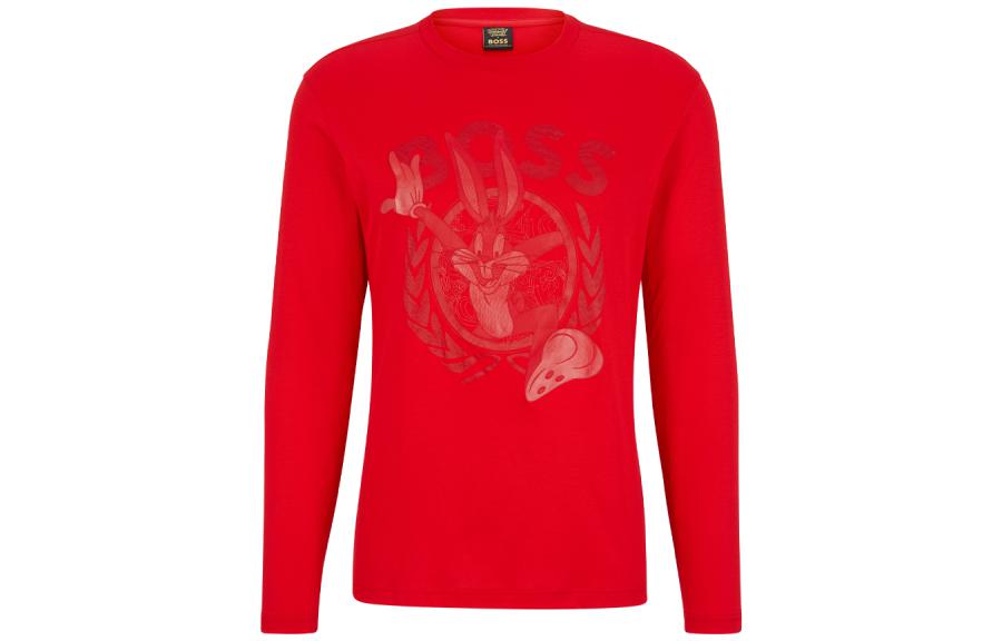 HUGO BOSS x Looney Tunes SS23 Red Cartoon Logo Crewneck Sweatshirt Mens 50483767-624