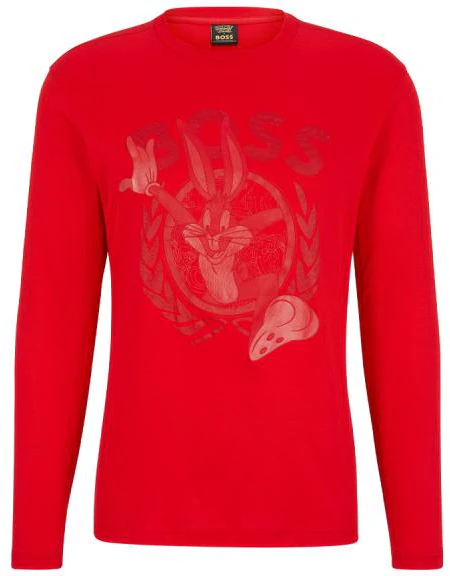 hugo-boss-x-looney-tunes-ss-23-red-cartoon-logo-crewneck-sweatshirt-mens-50483767-624