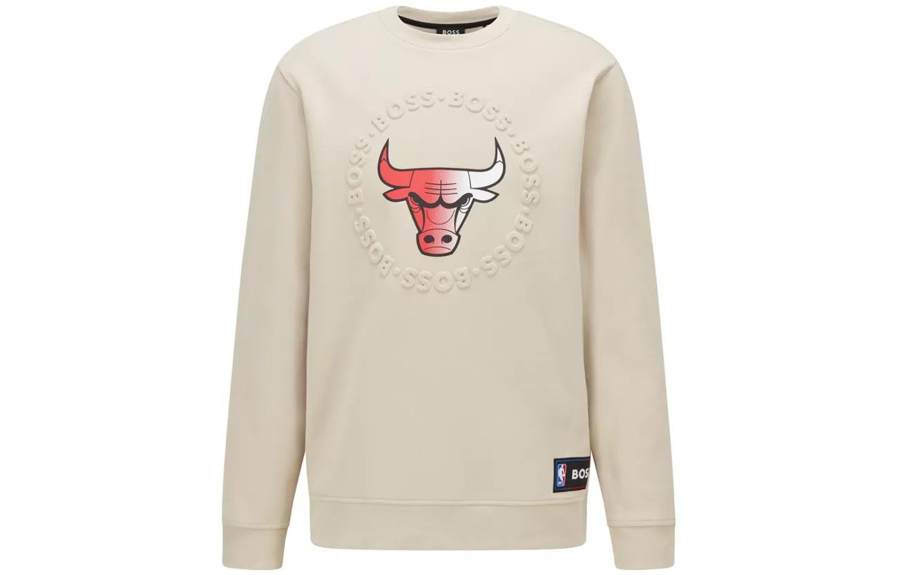 HUGO BOSS NBA Bulls Cartoon Print Cream Sweatshirt SS22 50469443-273