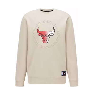 HUGO BOSS NBA Bulls Cartoon Print Cream Sweatshirt SS22 50469443-273