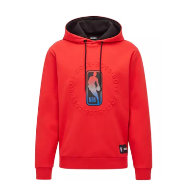 HUGO BOSS NBA Logo Red Hoodie Long Sleeve Sweatshirt 50469438-red