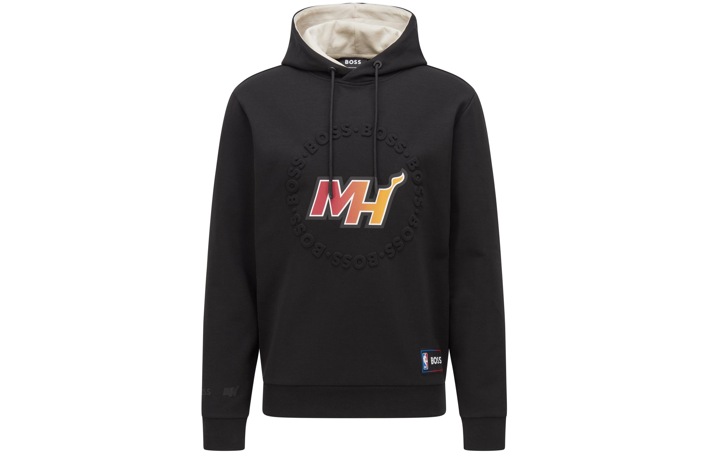 HUGO BOSS NBA Miami Heat Logo Hoodie SS22 Black Long Sleeve Pullover 50469438-006