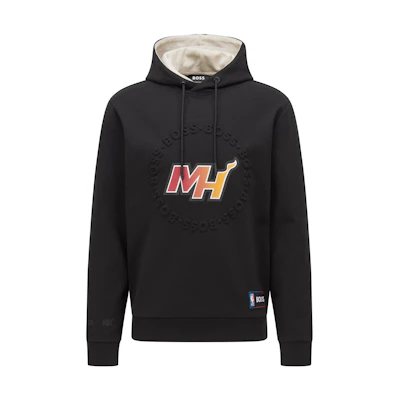 HUGO BOSS NBA Miami Heat Logo Hoodie SS22 Black Long Sleeve Pullover 50469438-006