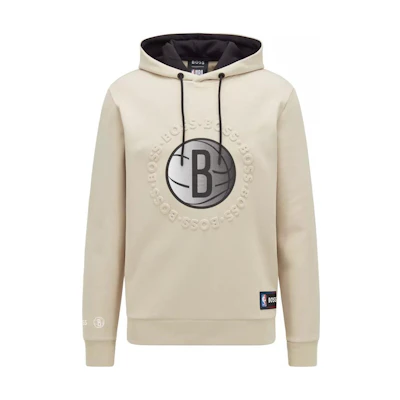 HUGO BOSS NBA Nets Logo Hoodie SS22 Beige Long Sleeve Casual Sweatshirt 50469438-275