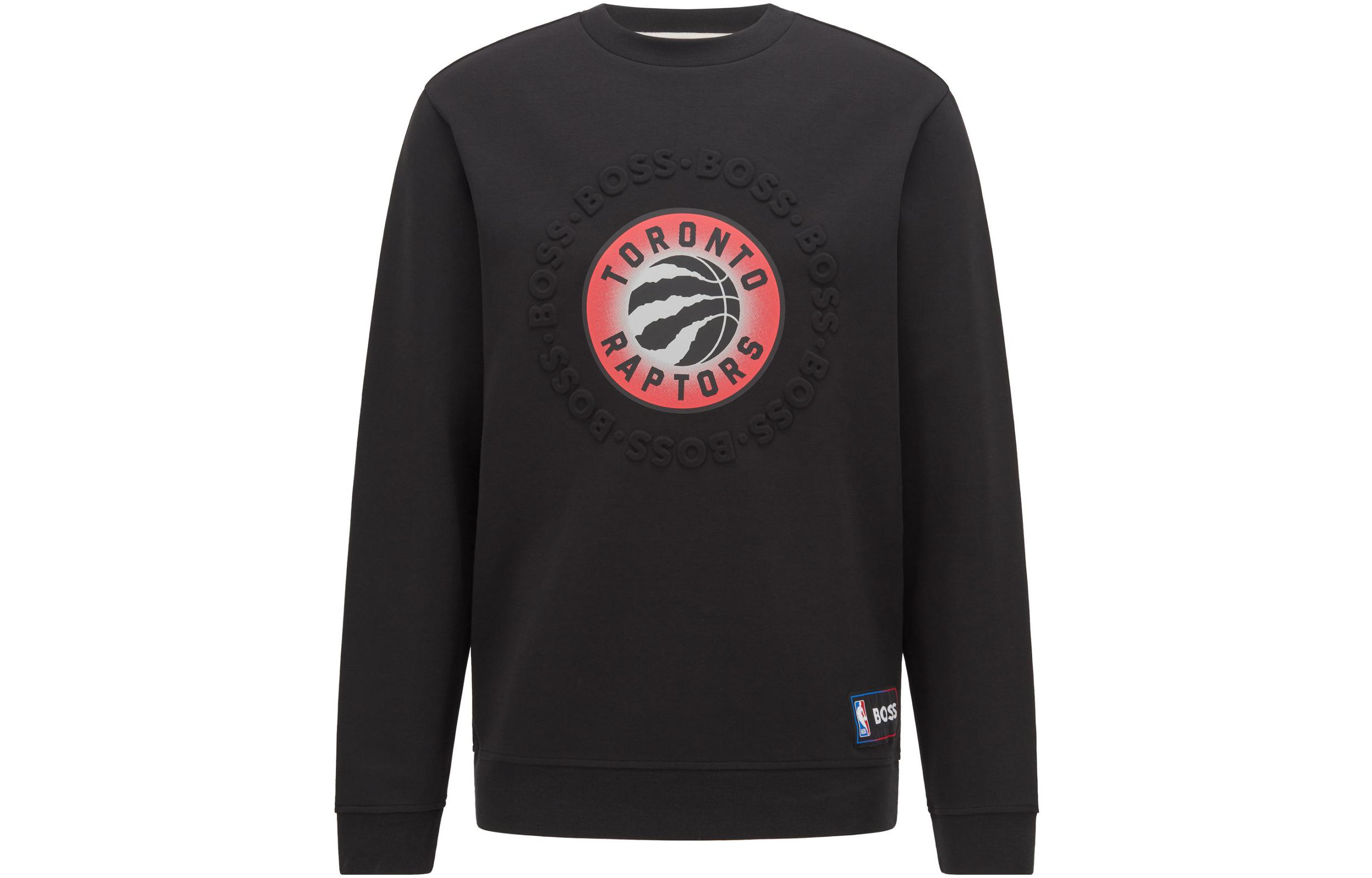 HUGO BOSS NBA Raptors Logo Print Black Crewneck Sweatshirt SS22 Menswear 50469443-007-100
