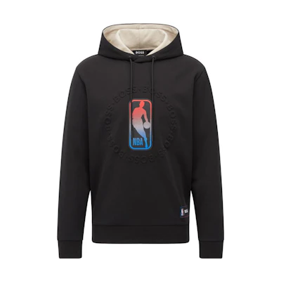HUGO BOSS NBA SS22 Black Hoodie with Logo Print - Sportswear 50469438-001