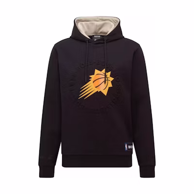 HUGO BOSS NBA SS22 Black Hoodie with Solid Basketball Print Design 50469438-013-360