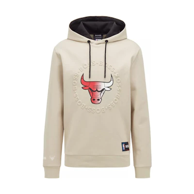 HUGO BOSS NBA SS22 Chicago Bulls Hoodie Pullover Beige 50469438-273