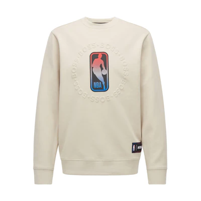 HUGO BOSS NBA SS22 Crewneck Sweatshirt Beige with Letter Print Design 50469443-271