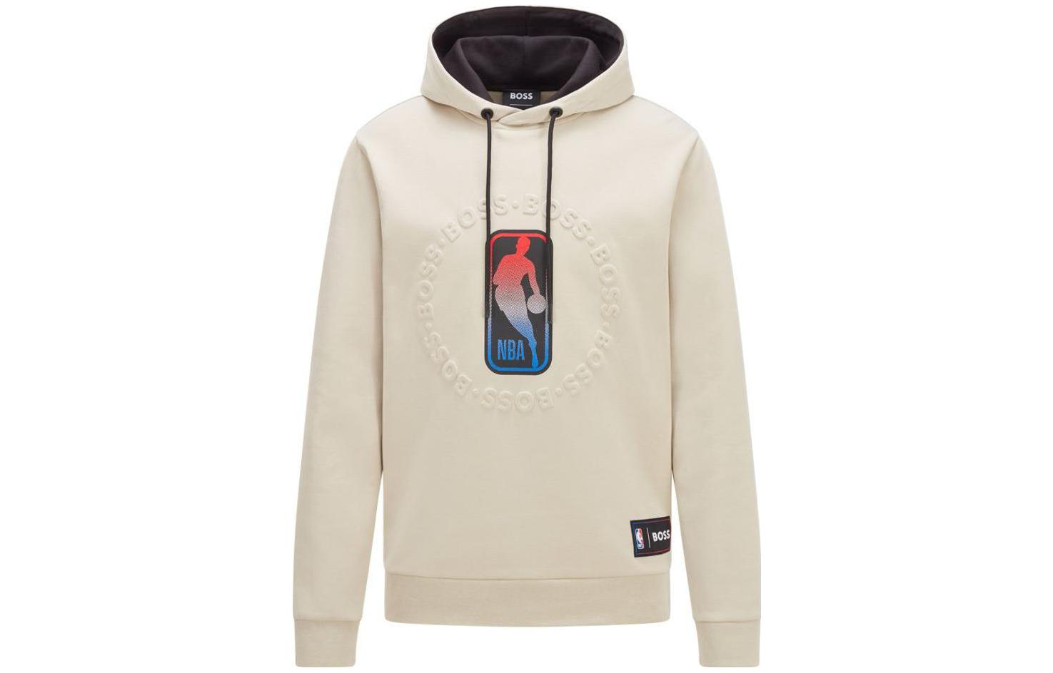 HUGO BOSS NBA SS22 Logo Hoodie Men’s Light Beige Collaboration 50469438-271