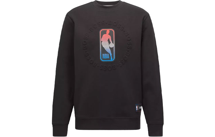 HUGO BOSS NBA SS22 Logo Print Crewneck Long Sleeve Sweatshirt Black () 50469443-WINDMILL3-002