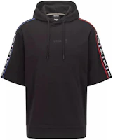 HUGO BOSS x NBA SS22 Logo Tape Cotton Short-Sleeve Hoodie Black 50474515-BLACK HUGO BOSS x NBA SS22 Logo Tape Cotton Short-Sleeve Hoodie Black 50474515-BLACK
