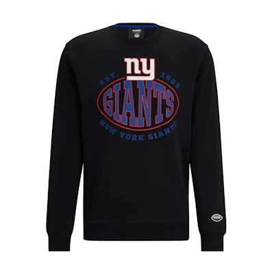 HUGO BOSS NFL Black Cotton-Blend Crewneck Sweatshirt with Logo Design 50504600-002