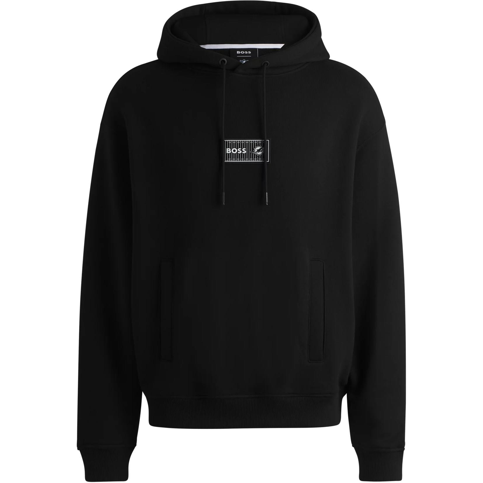 HUGO BOSS NFL Black Cotton-Terry Hoodie with Special Branding Logo 50523231-001