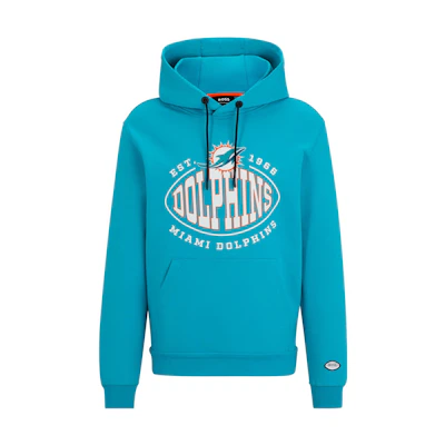 HUGO BOSS NFL Blue Cotton-Blend Hoodie Collaborative Branding Pullover 50504598-354