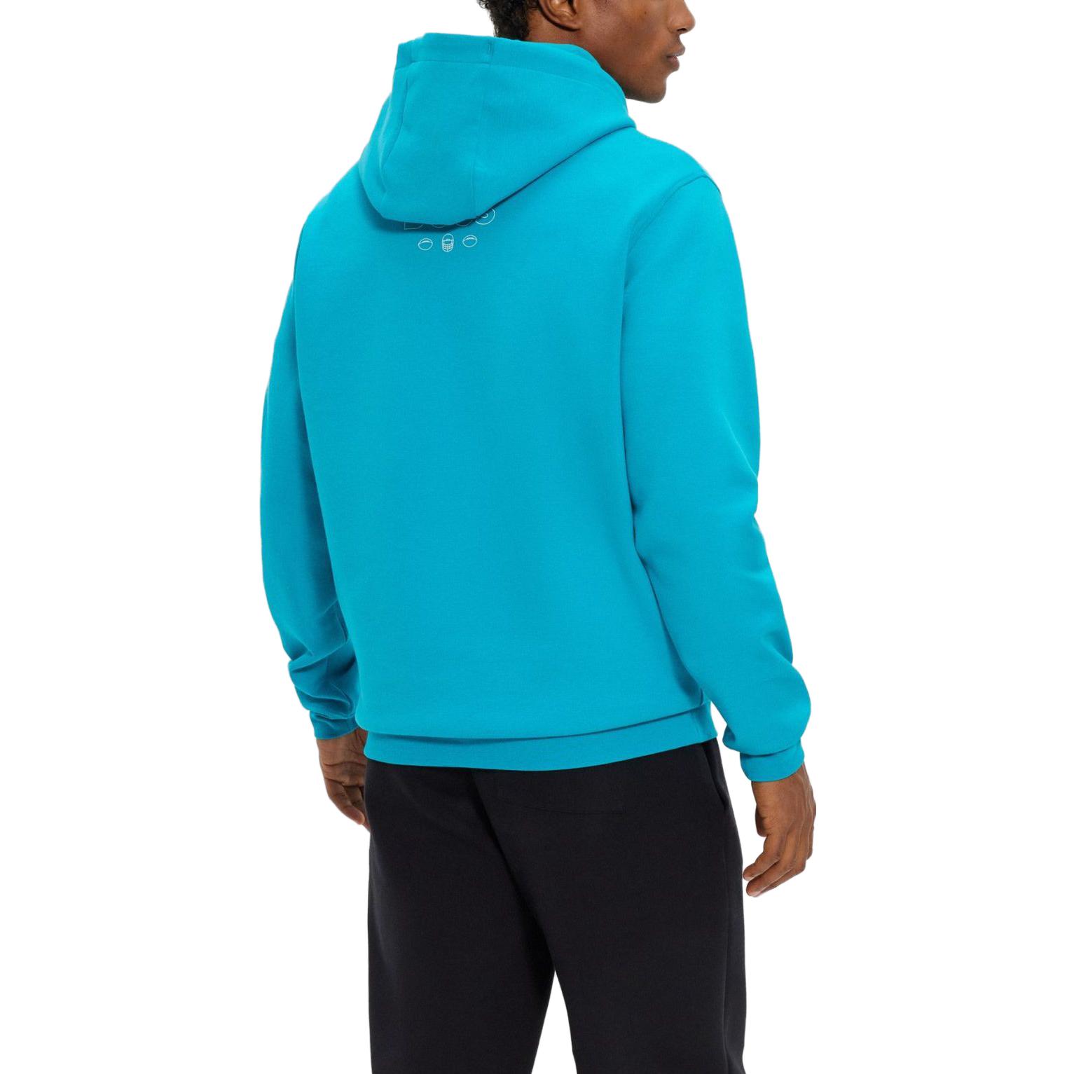 HUGO BOSS NFL Blue Cotton-Blend Hoodie Collaborative Branding Pullover 50504598-354 圖 3