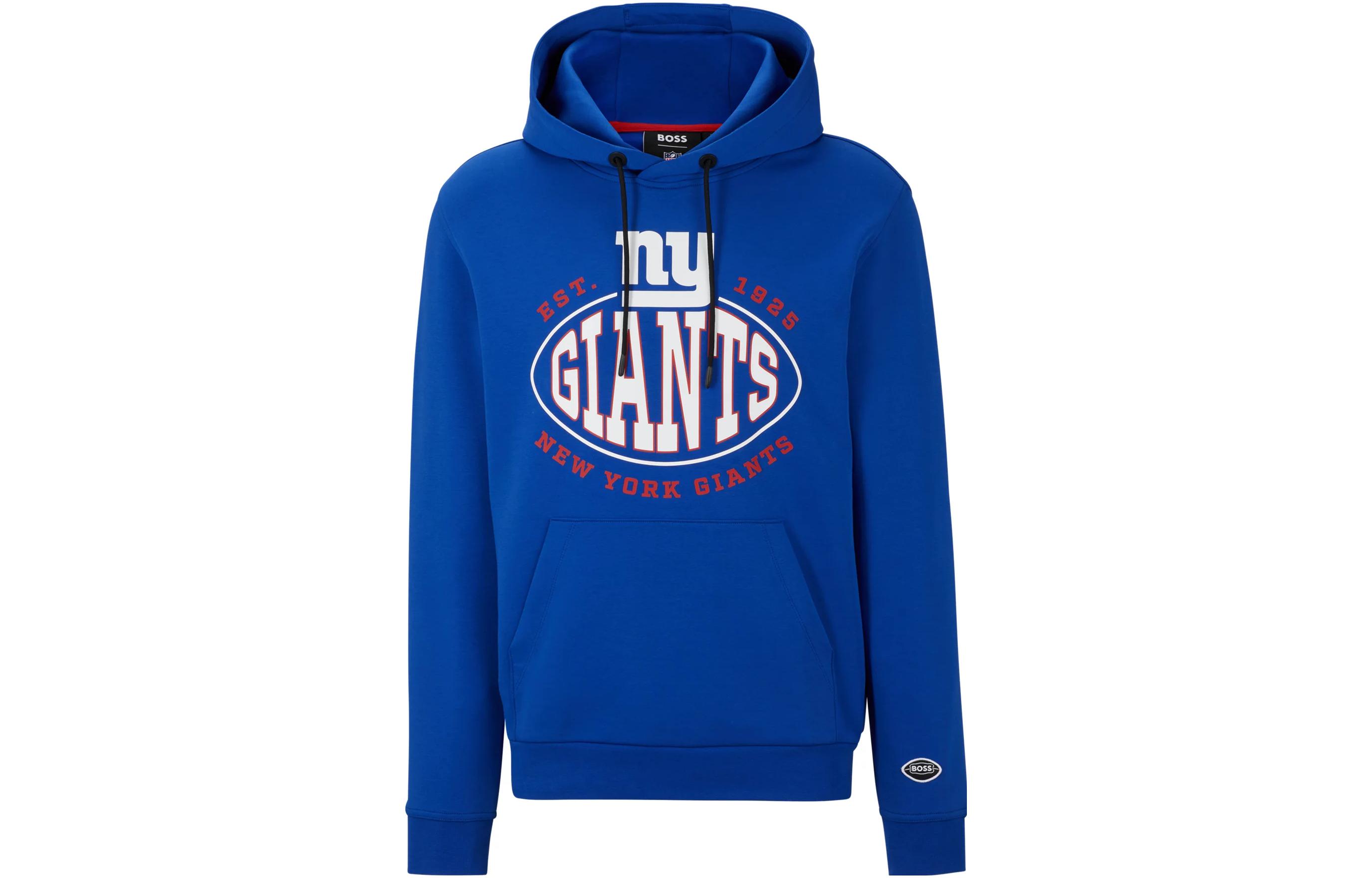 HUGO BOSS NFL Blue Cotton-Blend Hoodie with Logo Print – Unisex Pullover 50504598-428