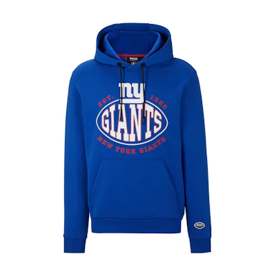 HUGO BOSS NFL Blue Cotton-Blend Hoodie with Logo Print – Unisex Pullover 50504598-428