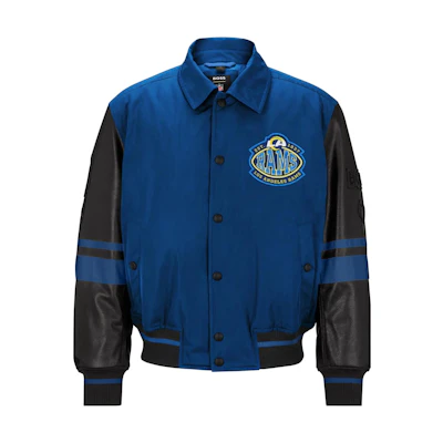 HUGO BOSS NFL Blue Embroidered Logo Bomber Jacket 50505936-431