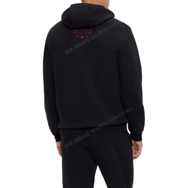 HUGO BOSS NFL Cotton-Blend Hoodie Black Collaborative Branding 50504598-002 圖 4