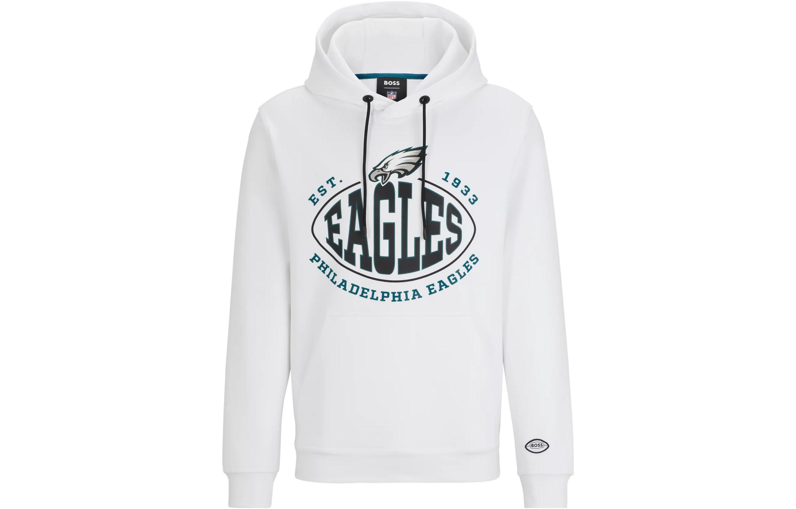 HUGO BOSS NFL White Cotton-Blend Hoodie with Collaborative Branding 50504598-121