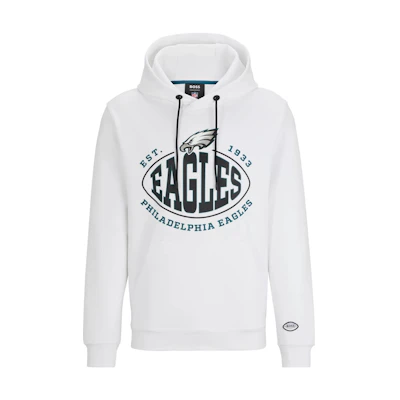 HUGO BOSS NFL White Cotton-Blend Hoodie with Collaborative Branding 50504598-121