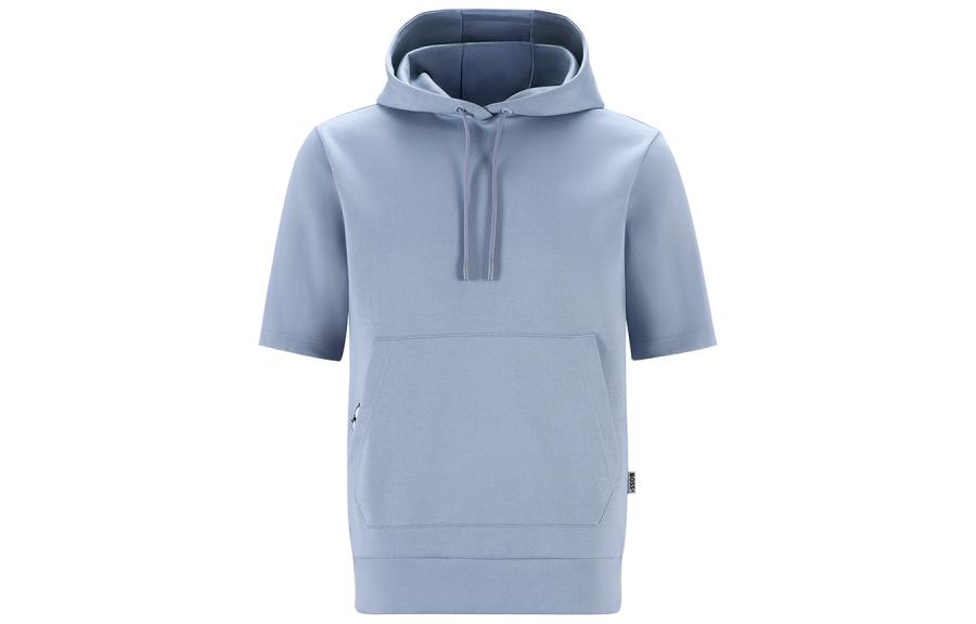 HUGO BOSS PEANUTS Unisex Light Blue Drawstring Hoodie Short Sleeve 50477871-467