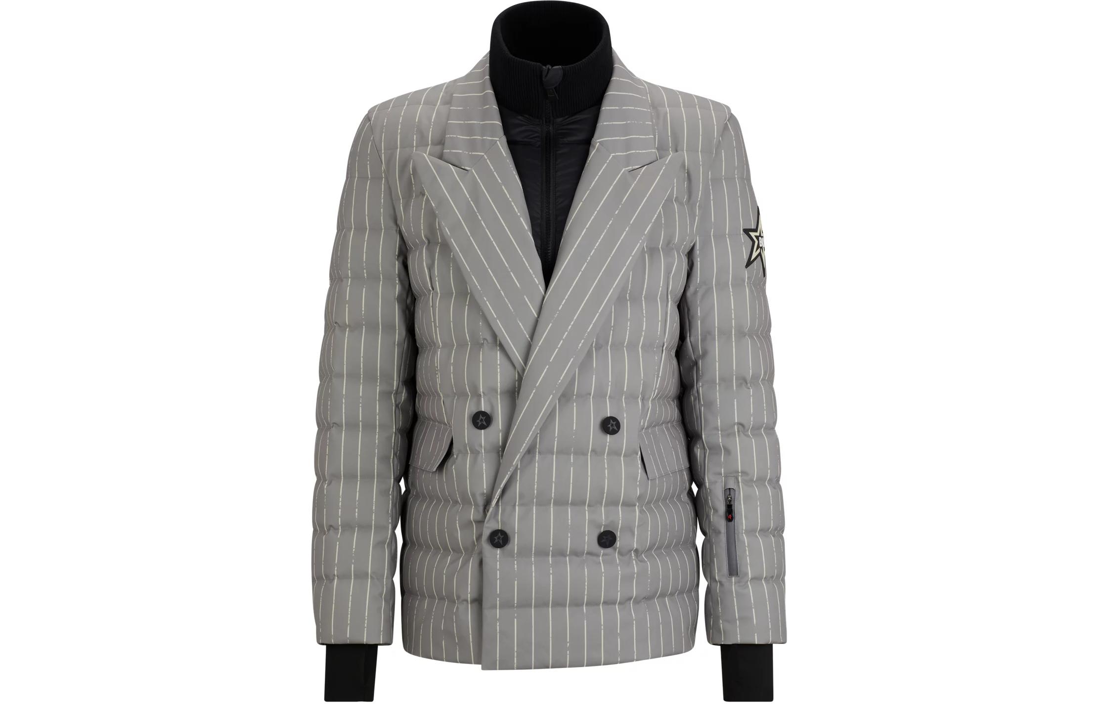 HUGO BOSS PERFECT MOMENT Grey Padded Jacket with Star Stripe Print 50512638-032