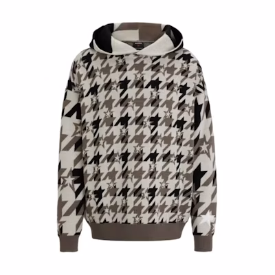 HUGO BOSS PERFECT MOMENT Houndstooth Hoodie Men’s Beige FW23 50510342-294