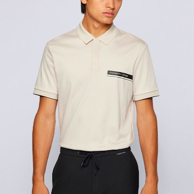 HUGO BOSS x Porsche 白色純色短袖Polo衫 50457012-131 Lookbook HUGO BOSS x Porsche 白色純色短袖Polo衫 50457012-131