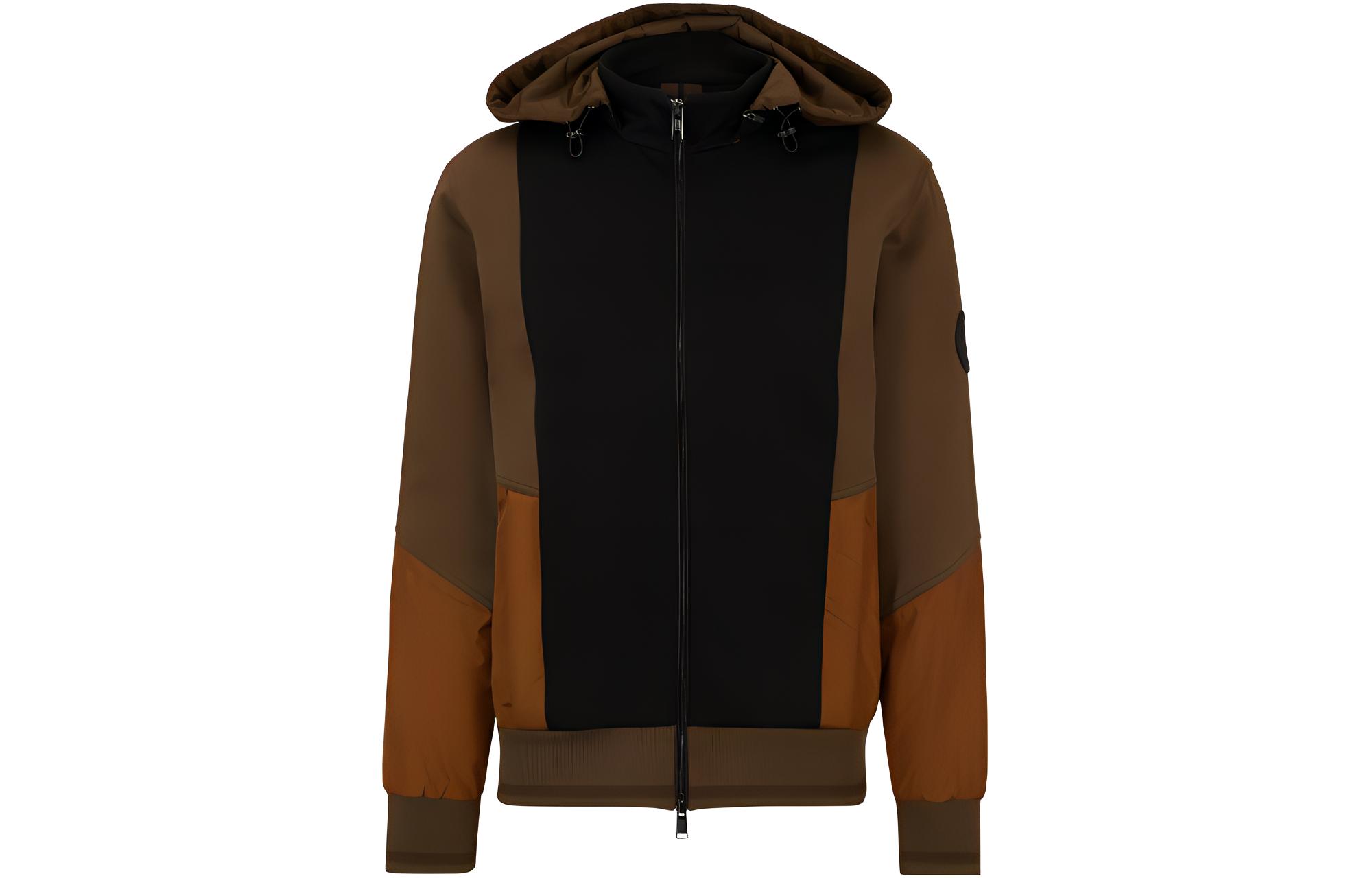 HUGO BOSS Porsche FW23 Cotton-Blend Zip-Up Hoodie Brown Jacket 50503740-361