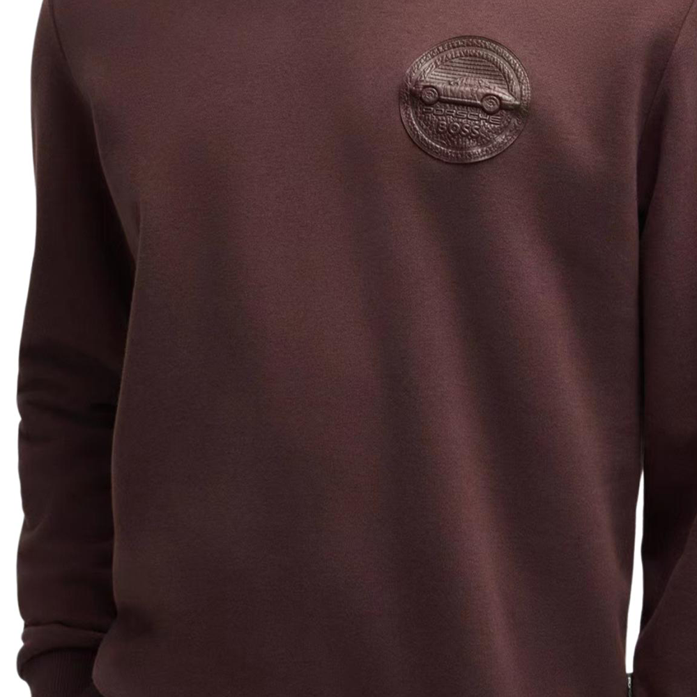 HUGO BOSS Porsche FW24 Logo Crewneck Long Sleeve Sweatshirt Men Red Brown 50518625-642 圖 6