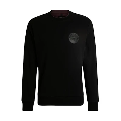 HUGO BOSS Porsche Logo Crewneck Relaxed Fit Black Sweatshirt for Men. 50518625-001
