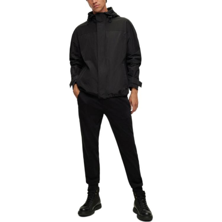 Lookbook HUGO BOSS x Porsche SS23  Waterproof Hooded Jacket Black 50476126-001