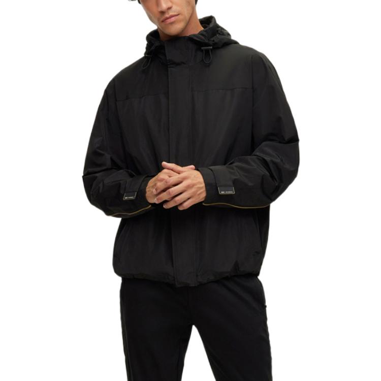Shop HUGO BOSS x Porsche SS23  Waterproof Hooded Jacket Black 50476126-001
