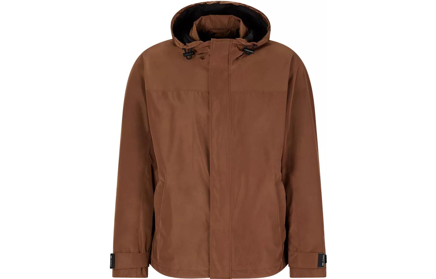HUGO BOSS Porsche Waterproof Hooded Jacket Light Brown Collaboration 50476126-230