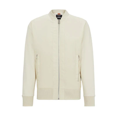 HUGO BOSS PORSCHE White Zip-Up Bomber Jacket 50509821-131