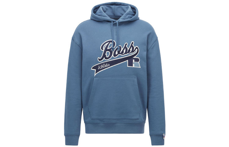 HUGO BOSS x Russell Athletic Logo Hoodie Blue Sweater 50463556-438