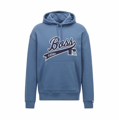 HUGO BOSS Russell Athletic Logo Hoodie Blue Sweater 50463556-438