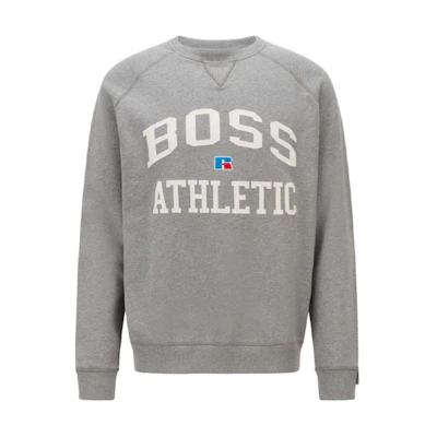 HUGO BOSS RUSSELL Graphic Loose Fit Sweatshirt Grey Collaboration 50455995-034