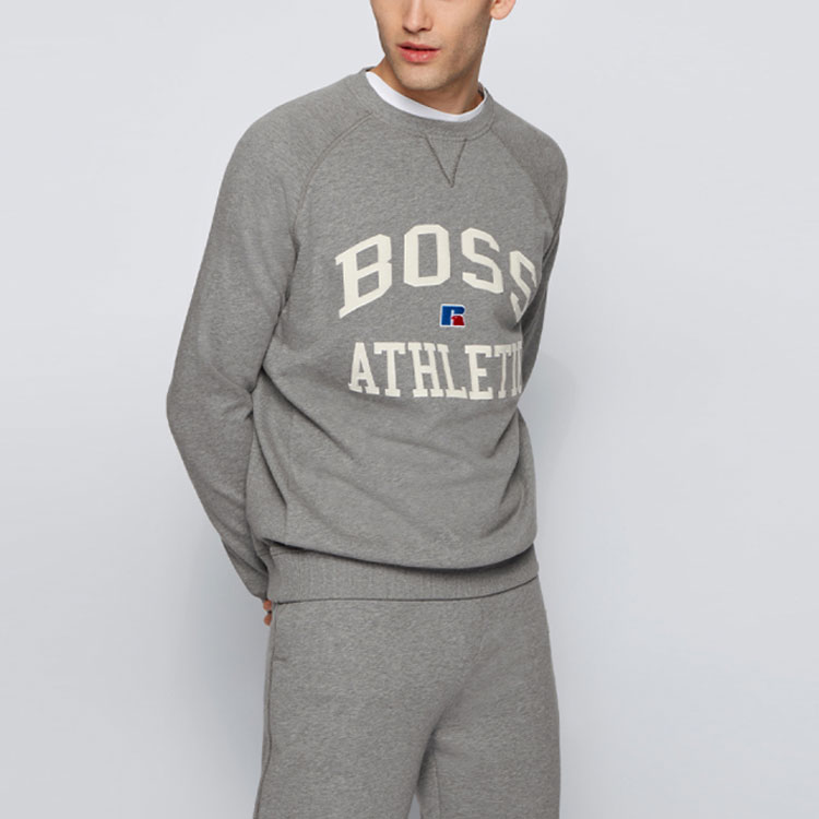 HUGO BOSS RUSSELL Graphic Loose Fit Sweatshirt Grey Collaboration 50455995-034 圖 3
