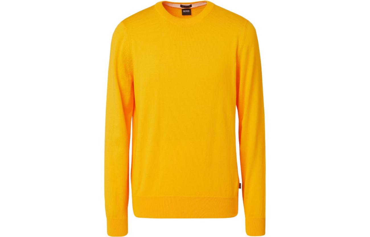 HUGO BOSS Yellow Crewneck Casual Long-Sleeve Sweatshirt 50463148-722
